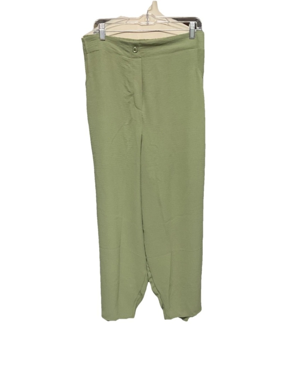 NY Collection Olive Green Barrel Trousers Tapered Stretch Pull on 3X